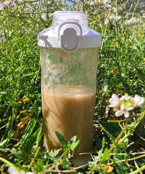 servimos el batido de pera con leche