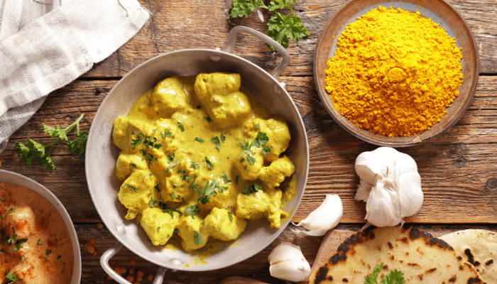 receta de pollo al curry con nata